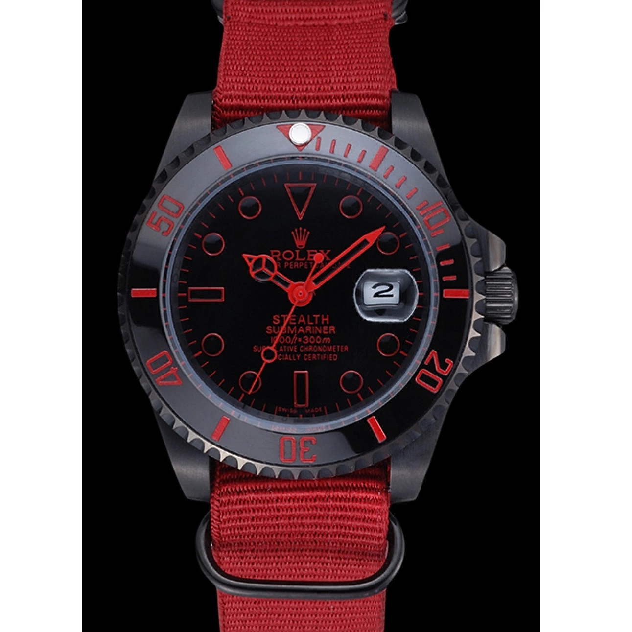 Rolex copies cheap Strap Nylon Red Rolex 622010 Stealth Submariner 0527
